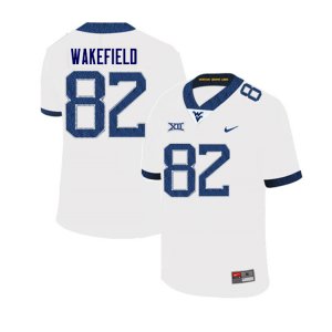 Men's West Virginia Mountaineers NCAA #82 Keion Wakefield White Authentic Nike Stitched College Football Jersey FU15J11RP